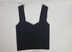 A.L.C Jordana Crop Stretch Black V-Neck Wide Strap Tank Size Extra Small - Picture 1 of 6