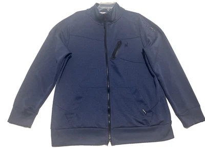 AS-IS:  Spyder Active Jacket Men XL/TG Blue Soft Shell Stretch Full-Zip RN63619 - Image 1 of 4