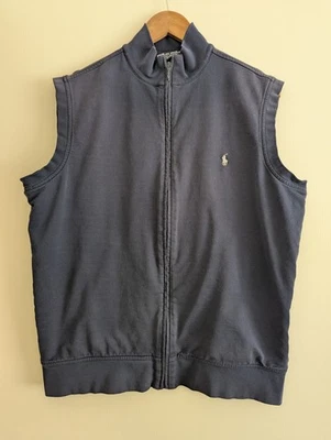 Polo Golf Ralph Lauren navy full zip Pima Cotton logo vest size M - Image 1 of 4