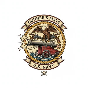 Gunner's Mate Aufkleber - GM Rate Decal - Best Military - 4" Prior Service Decal - Bild 1 von 4