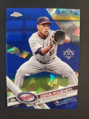 2017 Topps Chrome Sapphire Edition #684 Jorge Polanco 1 Of 1 Twins Mariners  - Image 1 of 3