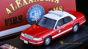 Rollin 1/64 Red CV CROWN VICTORIA Alexandria Fire Rescues Model Diecast Car - Picture 1 of 6