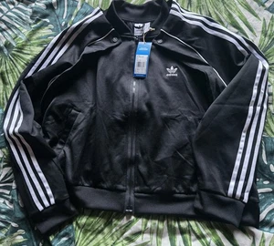 adidas Women's Tracksuit Top Jacket Size 3xl Black New With Tags - Picture 1 of 10