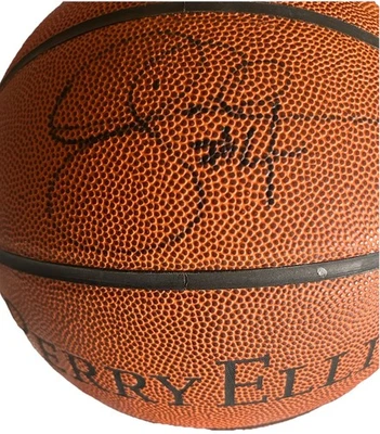 Derek Fisher #4 Autographed Basketball Perry Ellis No COA Warriors - Image 1 of 4