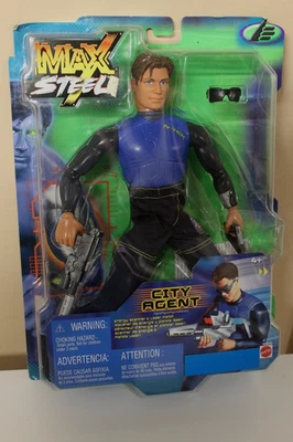 Boneco Mattel Max Steel City Agent 12" - 2001 - Novo na caixa - Imagem 1 de 4