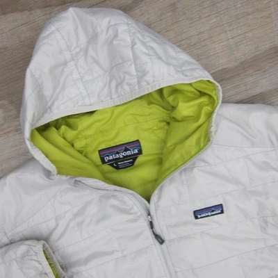 Chaqueta con Capucha Patagonia Nano Puff Para Hombre Grande Gris Claro Lima Embalable Ligera Foto 1 de 4