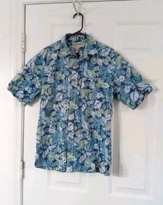 Vintage Cooke Street Hawaiihemd Reverse Print blau geblümt Herren Größe Small - Bild 1 von 5