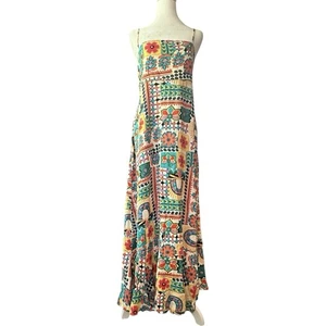 Paper Heart Anthropologie Aztec Sunrise Maxi Adjustable Straps Dress Size XS New - Picture 1 of 5