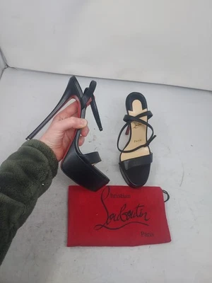 Christian Louboutin EU 38.5 US 8.5 NEW Loubi Queen Alta Black Platform Sandal - Image 1 of 4