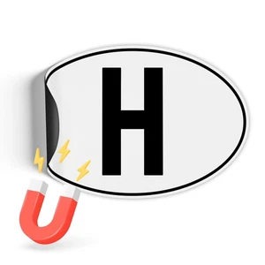 Länderkennzeichen 17,5x11,5cm nach DIN EU-Norm Magnetschild RV005-45 Ungarn - Picture 1 of 7