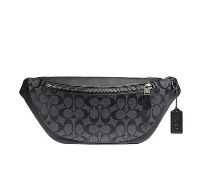 Coach Warren Mini Belt Bag UNISEX Sig Canvas Purse Charcoal /Black Signature NWT - Image 1 of 4