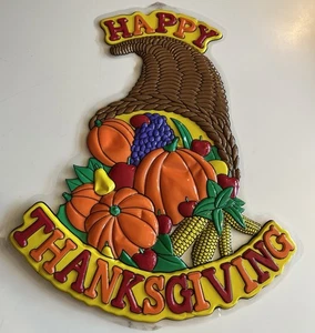De colección Plástico 3D Vacuform Moldeado 20” Feliz Acción de Gracias CORNUCOPIA CUERNO DE ABUNDANCIA - Imagen 1 de 8