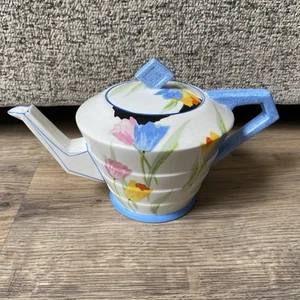 Paragon Tulips Tea Pot Teapot Hand Painted Art Deco Rare - Picture 1 of 14