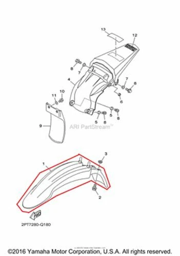 NUEVO OEM YAMAHA TTR125LE TTR 125LE CARENADO DELANTERO GUARDABARROS AZUL Foto 1 de 1