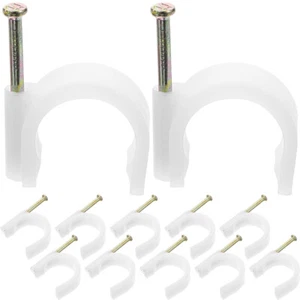 50 Pcs Rohrkantenkartenhaken Elektrodrahtklammern Weißer Kabelclip - Photo 1/12