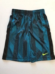 NEW Boy's Nike Dri Fit Athletic Shorts Blue Lagoon & Black Size 6 86A538 B22 - Picture 1 of 6