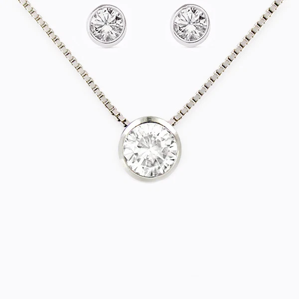 Halskette Frau Atelier 925 Silber mit Herz Von Kristall Swarovski echt