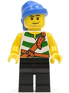Lego Pirate Green / White Stripes 6240 Blue Bandana Pirates II Minifigure - Picture 1 of 2