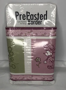 Disney Mickey & Minnie Wallpaper Border. Pink & Green. 5 Yd X 6.75” Pre Pasted - Picture 1 of 6