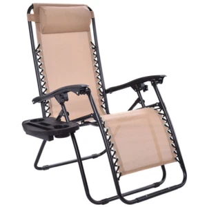 Outdoor Folding Zero Gravity Reclining Lounge Chair, Light-Weight, Easy Stacking - Bild 1 von 17