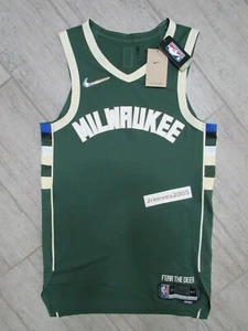NWT Nike NBA ADV Authentic 75th Anniversary Milwaukee Bucks Blank Jersey Sz 40 - Picture 1 of 5