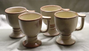 FRANKOMA POTTERY Plainsman Gold Pedestal Mug C13 Set of 4 - Picture 1 of 4
