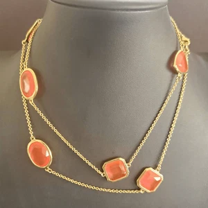 Kate Spade New York Vegas Jewels Gold Tone Watermelon Long Station Necklace - Picture 1 of 6
