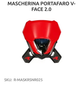 RTECH MASCHERINA PORTA FARO V-FACE 2.0 FULL LED MOTO CROSS ENDURO ROSSO - Picture 1 of 1