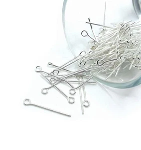100 o 500 piezas a granel alfileres para ojos pequeños chapados en plata 22 mm - Vendedor de EE. UU. - SL949 - Imagen 1 de 3