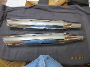 Drag Specialties 4" Slashdown Slip-On Chrome Mufflers 2017 UP M-8 Harley Touring - Bild 1 von 6