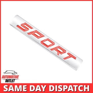 METAL SPORT BADGE DECAL EMBLEM FOR BMW MERCEDES IN RED & CHROME FINISH, FITS ALL - Picture 1 of 3