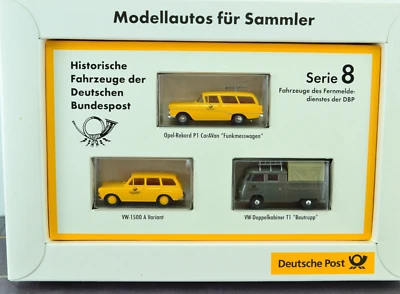 Brekina Serie 8 Opel - Volkswagen T1 Van Wagons German Post Set 1:87 HO Foto 1 de 2