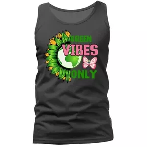Earth Day Save The Earth Green Vibes Only Tank Top - Picture 1 of 8