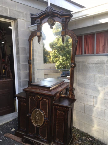 RENAISSANCE ROSEWOOD INCISED CREDENZA WITH MIRROR Cover