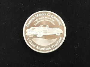 1949 Buick Model 76C Roadmaster Convertible GM Proud Silver Art Round B0526 - Picture 1 of 8