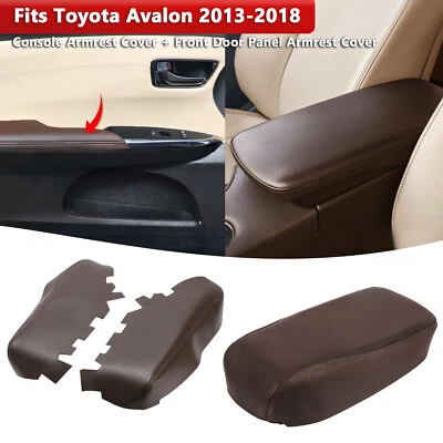 Fits 2013-2018 Toyota Avalon Console Lid Armrest & Door Panel Cover Trim Brown - Image 1 of 4