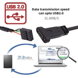 Chenyang Single USB 3.1 Type C USB-C Female to USB 2.0 9pin 10pin Header Cable - Picture 1 of 9