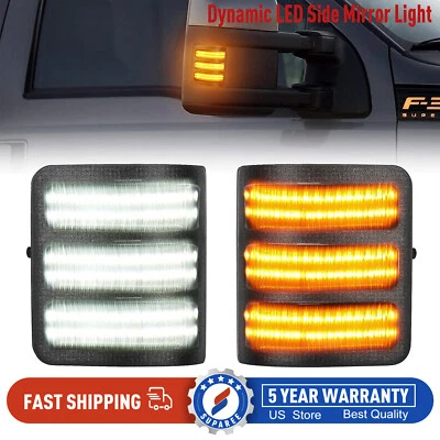 Dynamic LED Side Mirror Light For 2008-2016 Ford F250 F350 F450 F550 Super Duty Foto 1 de 4