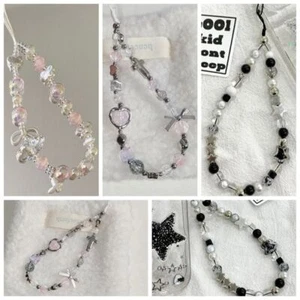 Phone Charm Butterfly Phone Chain Star Beads Cellphone Lanyard Jewelry Gift - Photo 1 sur 18