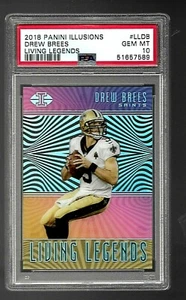 2018 PANINI ILLUSIONS FOOTBALL LLDB DRAW BREES PSA 10 POP 4 LIVING LEGEND SAINTS - Foto 1 di 5