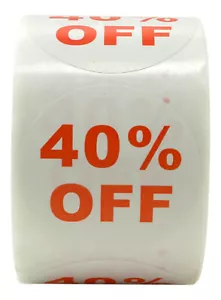 6 Rotoli di Etichette Sconto "40% OFF" (500 etichette/rotolo, diametro 1,5") Senza BPA! - Foto 1 di 2