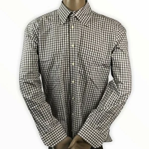 Peter Millar Men's Large Casual Shirt Button Down Easycare Brown Plaid Cotton L - Picture 1 of 6