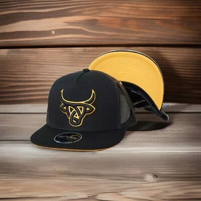 Gorra plana Lost Calf para hombre - negra dorada plana Foto 1 de 2