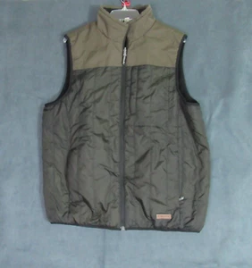 Free Country Vest Mens Size Large Brown Black Reversible Quilted Full Zip Jacket - Picture 1 of 10