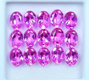 15 Pcs Natural Mogok Pink Ruby 23.00 Ct Oval Certified Stunning Loose Gemstone - Picture 1 of 7