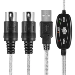 Cable USB a Midi de EE. UU. Adaptador de música Interfaz PC Conector de conexión - Imagen 1 de 4