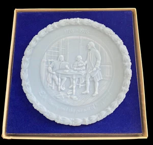 Fenton antique powder blue Bicentennial commemorative plate Vintage Box 1974 #2 - Picture 1 of 14