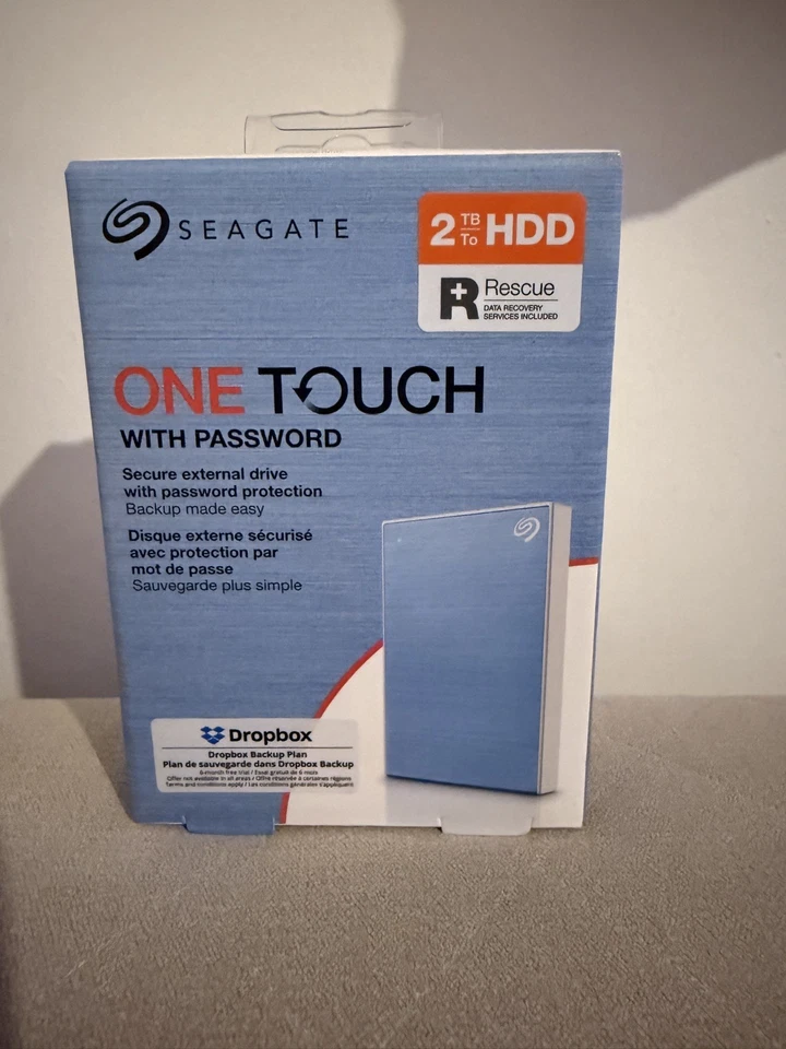 Seagate One Touch With Password External HDD 2TB - Blue USB  PC  MAC BNIB - Image 1 of 1