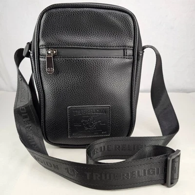 True Religion Black Faux Leather Crossbody Bag With Logo Strap (NWOT) - Image 1 of 4