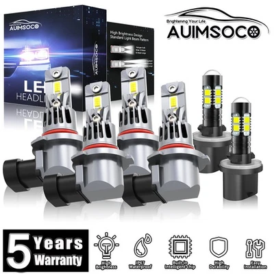 For Chevrolet Malibu 1997-2003 Sedan 4-Door LED Headlight 6x Bulbs 80000LM White - Image 1 of 4